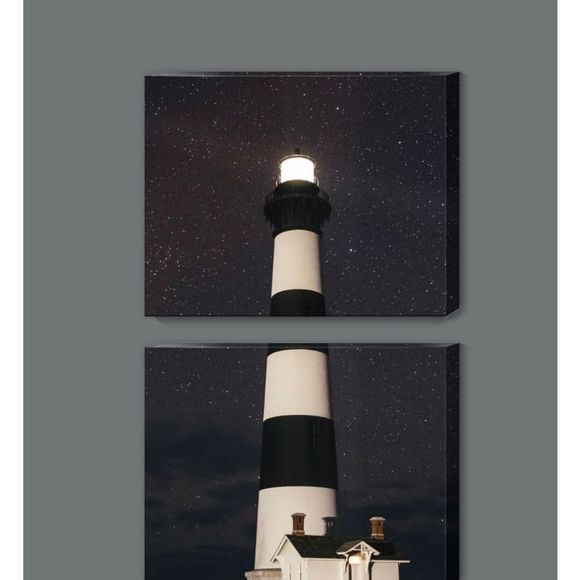 Bodie Island lighthouse at night canvas - Picture 1 of 4